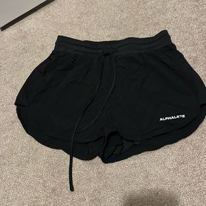 Alphalete black running short size Small